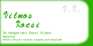 vilmos kocsi business card